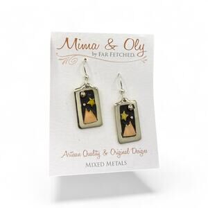 Starry Night in Midnight Mountain Dangle Earrings Artisan Far Fetched Mima Oly